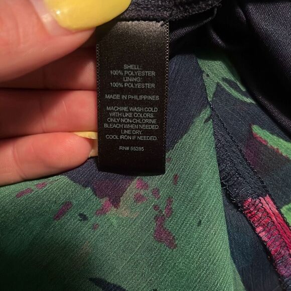 Express Women's Multicolor Floral V-Neck Chiffon Mini Dress Size Medium - Picture 8 of 8